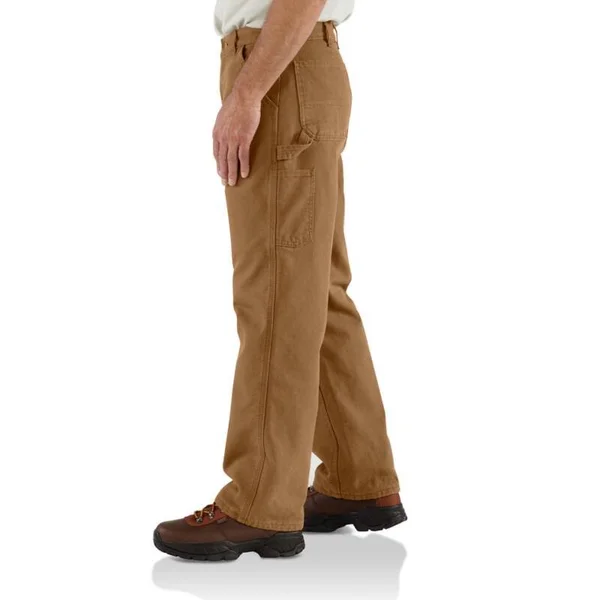 Carhartt Men's Flannel Lined Washed Duck Dungaree - Moss