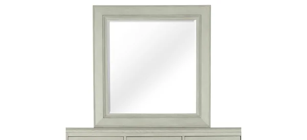 Magnussen Raelynn Portrait Concave Framed Mirror in Weathered White