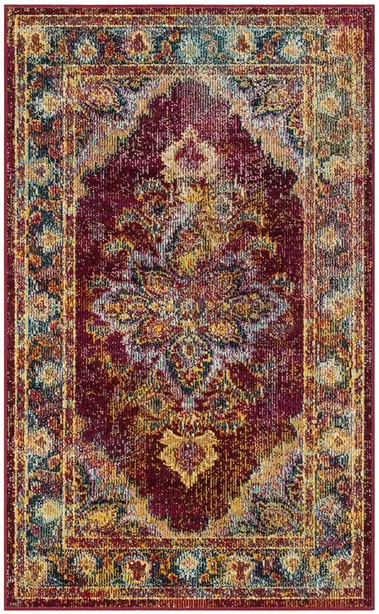Safavieh CRS508R Crystal Ruby, Navy Area Rug - 4& x 6&