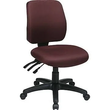 Office Star Worksmart Freeflex Fabric Mid Back Ergonomic Task Chair Without Arm, Burgundy (Red)