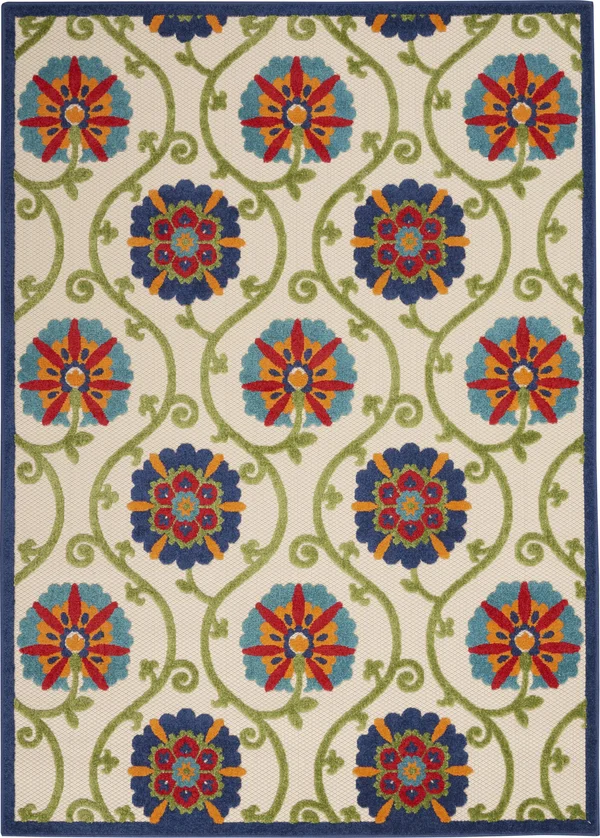 Nourison Aloha Area Rug - Blue/Multicolor, 2&3x22 x 8&