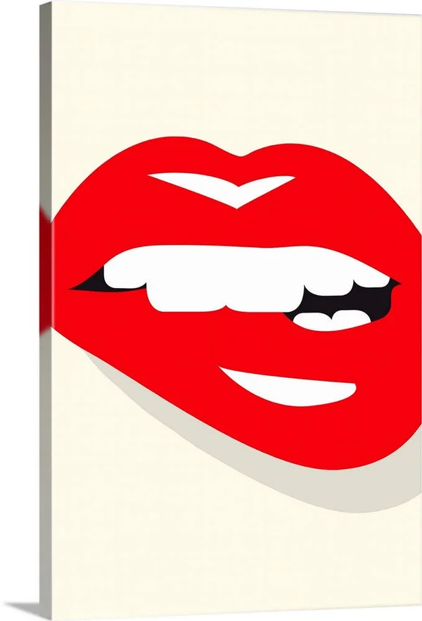 Lips - Illustration - Canvas Wall Art, 20x30, Great Big Canvas
