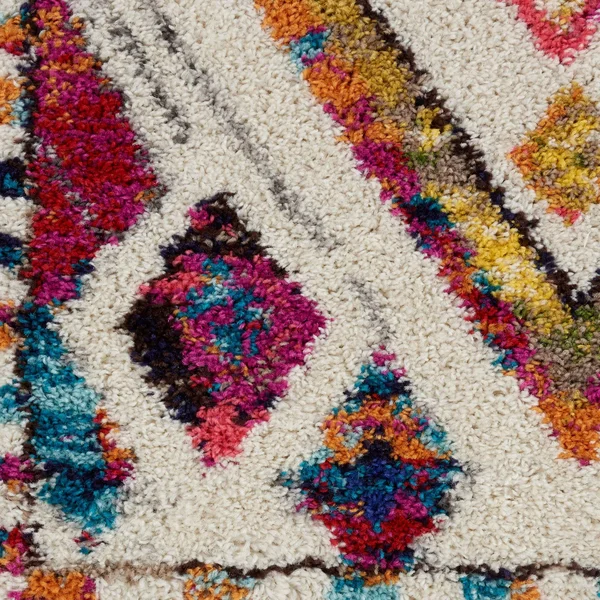 Nourison Moroccan Casbah MCB02 Ivory/Multicolor Area Rug, 5&3x22 x 7&9x22