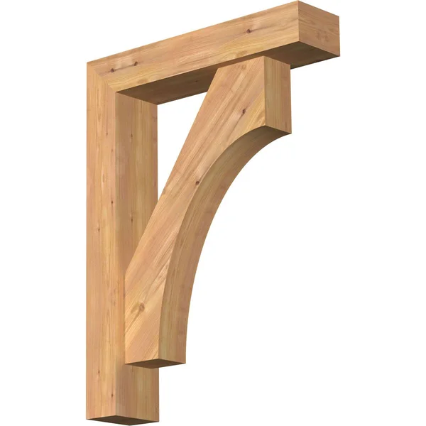 Ekena Millwork 1464447 5 1/2x22W x 24x22D x 32x22H Westlake Block Smooth Bracket w/ Offset Brace, Western Red Cedar