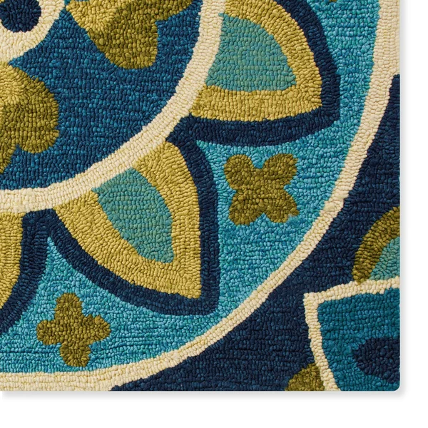 Miami Sundial teal-Green Indoor/ Outdoor Area Rug - 8& x 11&
