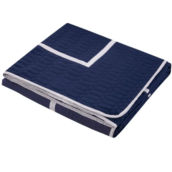 Chic Home Design Antoine 8 Piece Quilted Bed in A Bag Sheets Decorative Pillows Shams Navy