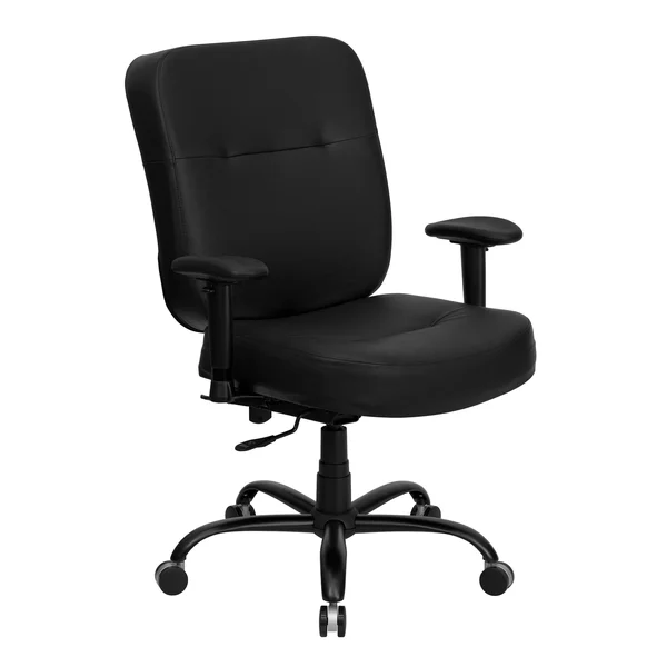 Lancaster Home Big and Tall Black Leather Office Chair