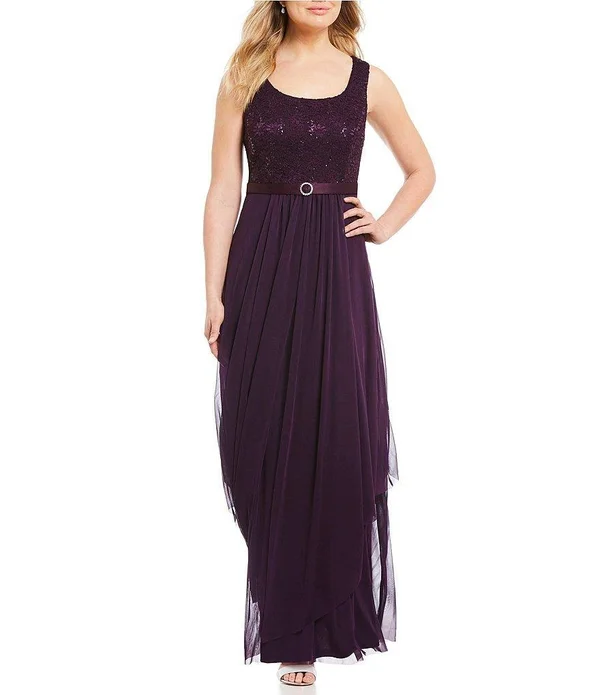 Ru0026M Richards Womens Sequin Lace Long Jacket Dress - Mother of The Bride Dress