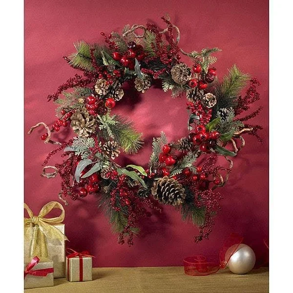 Nearly Natural 24x22 Assorted Berry Wreath