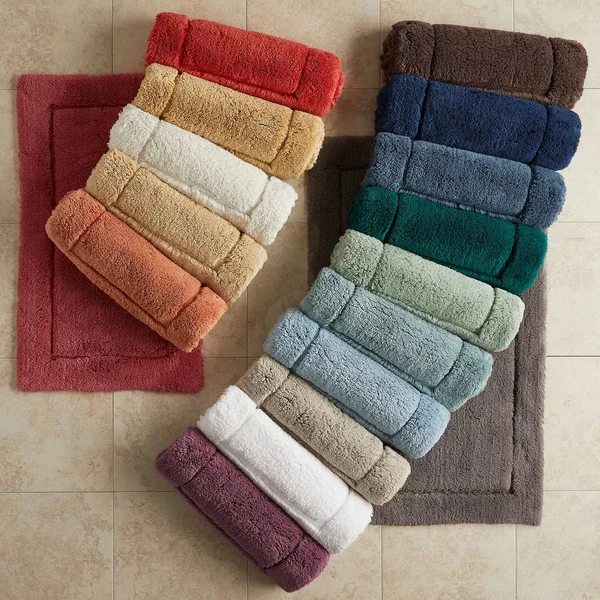 Legends Hotel Regal Cotton Bath Rug - Spa Green - Size 21x34, The Company Store