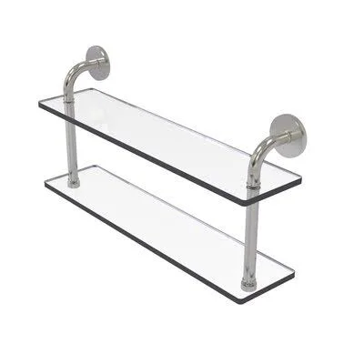 Tioga 2 Piece Rectangle Metal Glass Wall Mounted 17 Stories Finish: Satin Nickel, Size: 11x22H x 22x22W x 5x22D