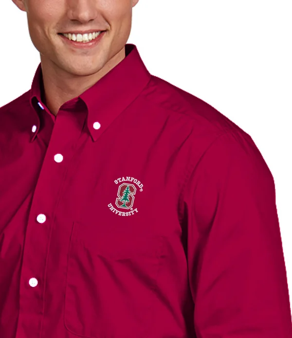 Antigua LSU Tigers Purple Dynasty Woven Long Sleeve Button-Down Shirt Size: Large