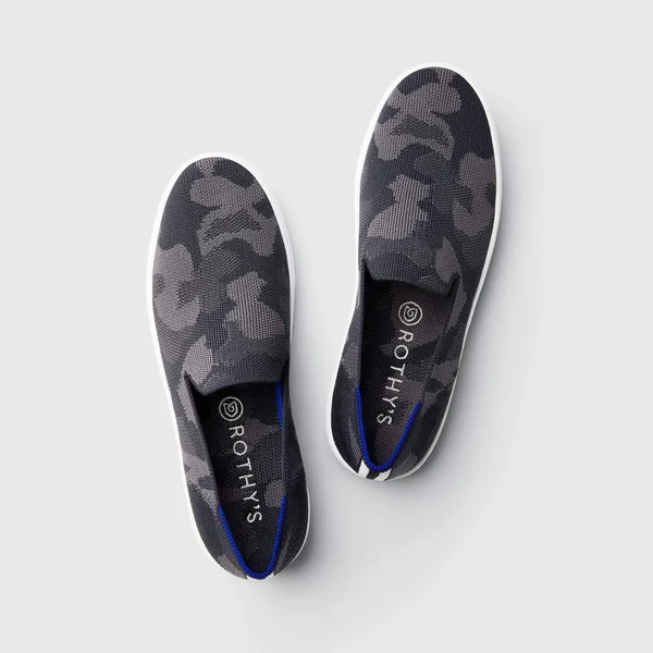 Rothy&s Grey Slip-On Sneakers, Grey Camo, Size 10.5