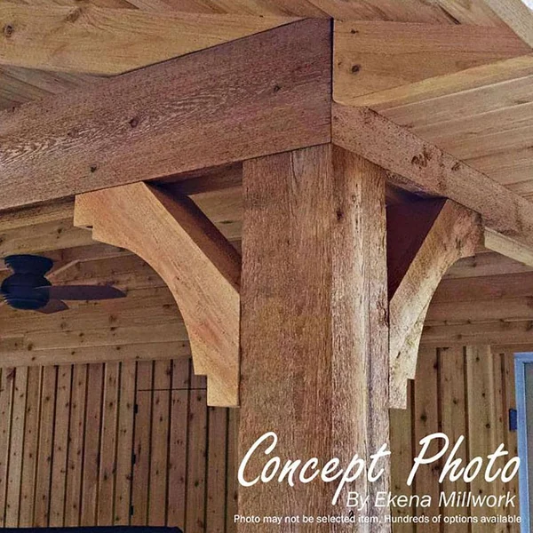 Ekena Millwork BRC06X24X36THR00RWR 6x22W x 24x22D x 36x22H Thorton Rough Sawn Brace, Western Red Cedar