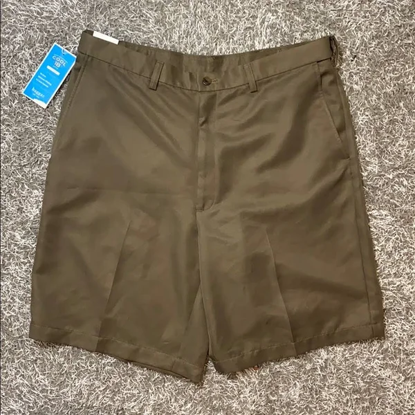 Haggar Men's Cool 18 Flat Front Shorts Bark - 36