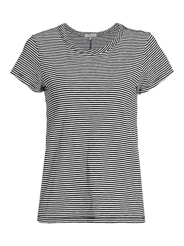Rag & Bone Striped Crewneck Tee - Black, Women's, X-Small