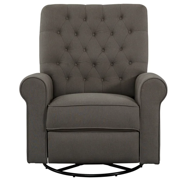 Pulaski Traditional Rolled Swivel Glider Arm Recliner - Fresh Pewter Grey