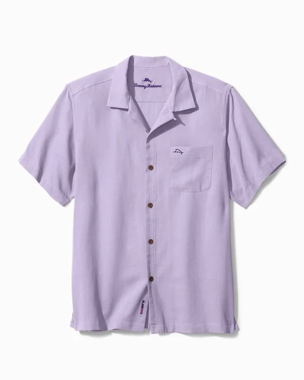 Tommy Bahama Men's Big & Tall Royal Bermuda IslandZone Camp Shirt - Spanish Lavender - Size 1XLB