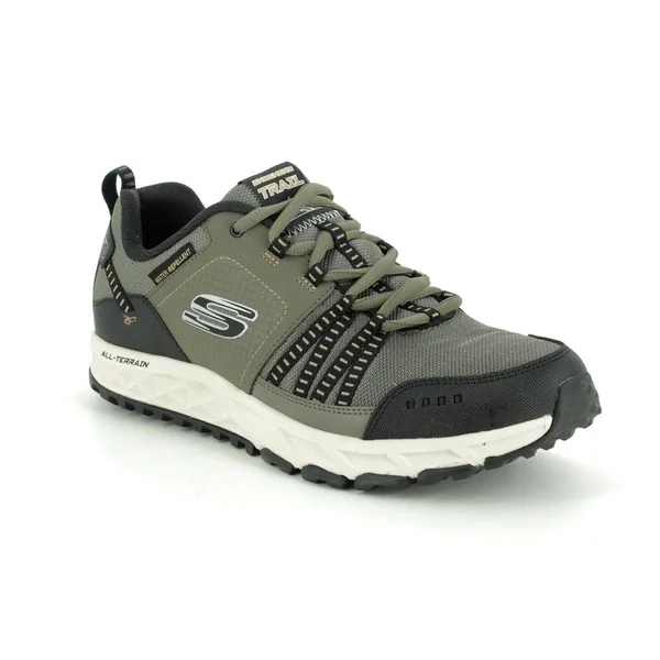 Skechers Escape Plan Olive Black Mens Trainers 51591 in Size 10