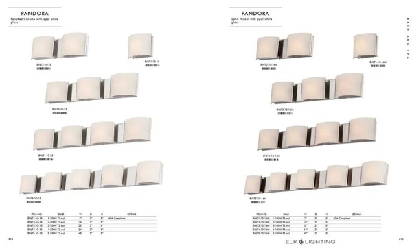 Elk Lighting BVL913-10-45 Pandora LED 3 Light Vanity in Oiled Bronze and Opal Glass