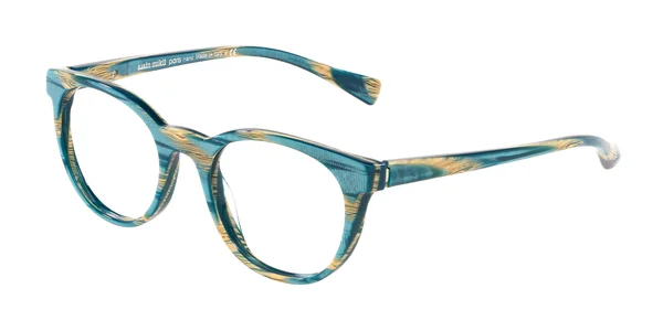 Alain Mikli A03063 Eyeglasses 007 Teal Metallic Horn