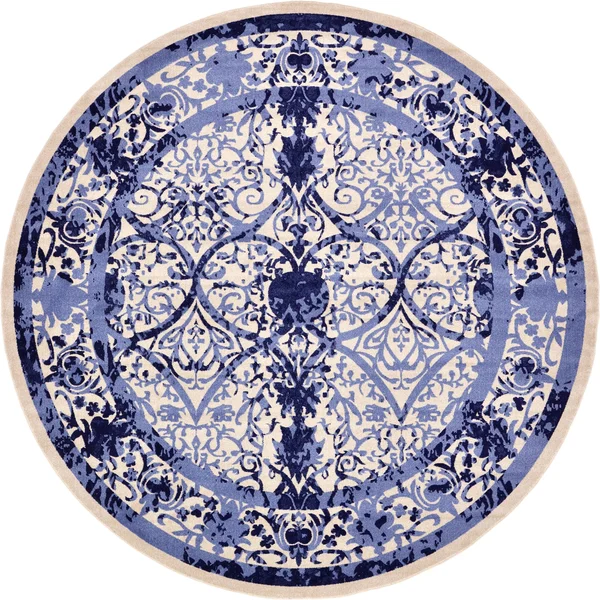 Unique Loom Traditional La Jolla Area Rug (12&2x22 Round - Blue)