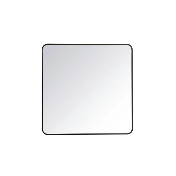 Elegant Furniture Timeless Home 36 in. H x 36 in. W Black Modern Soft Corner Rectangular Wall Mirror