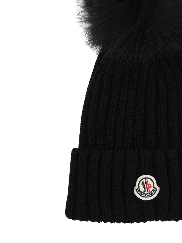 Moncler Black Pom Pom Beanie