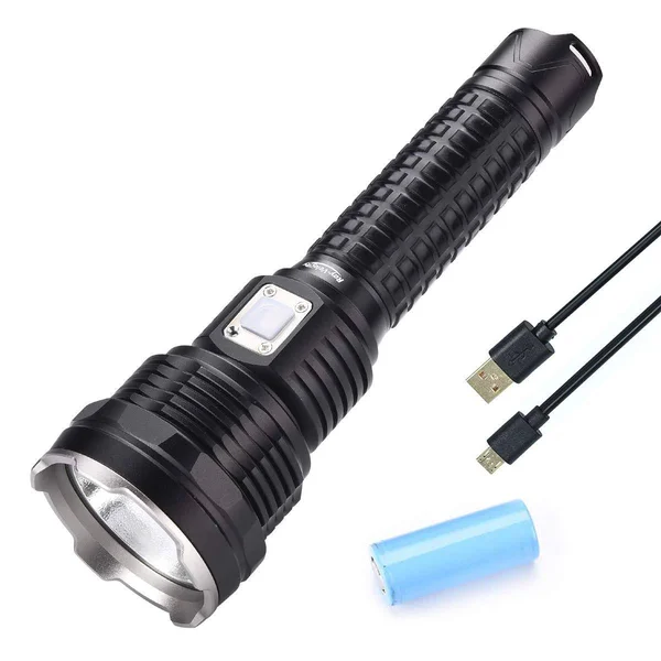 NHSUNRAY Tactical Flashlight 4022 Lumens Cree XHP70 LED Micro-USB Bright Rechargeable Searchlight Handheld LED Flashlights, Alum