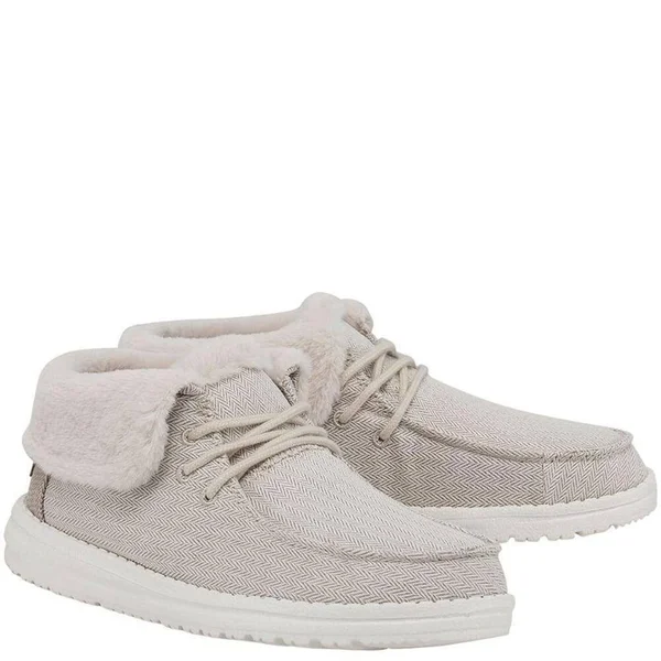 Hey Dude Women's Britt Wool Casual Shoes - Herringbone Cream