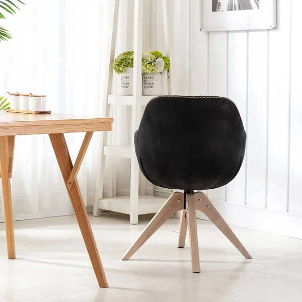 KINWELL - Modern Swivel Accent Armchair Black