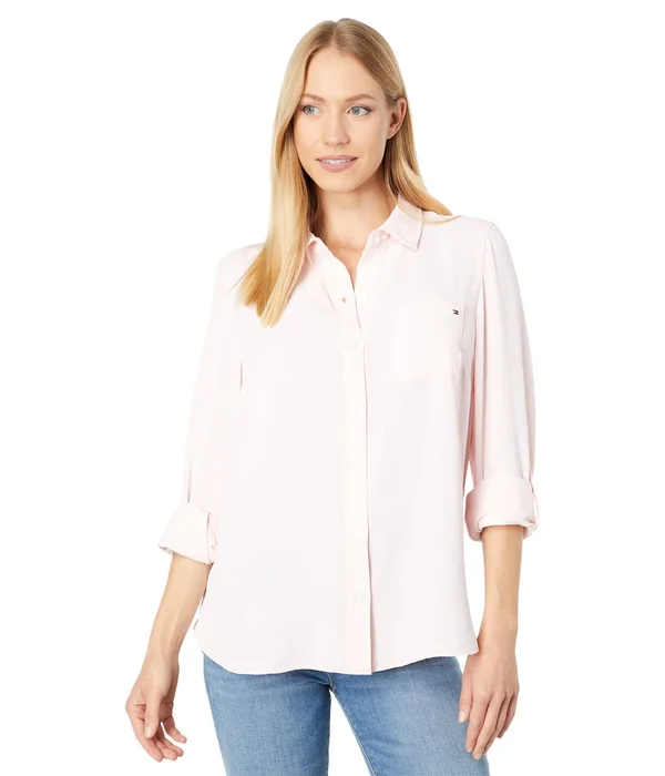 Tommy Hilfiger Roll-Tab Shirt - Ballerina Pink - Size M