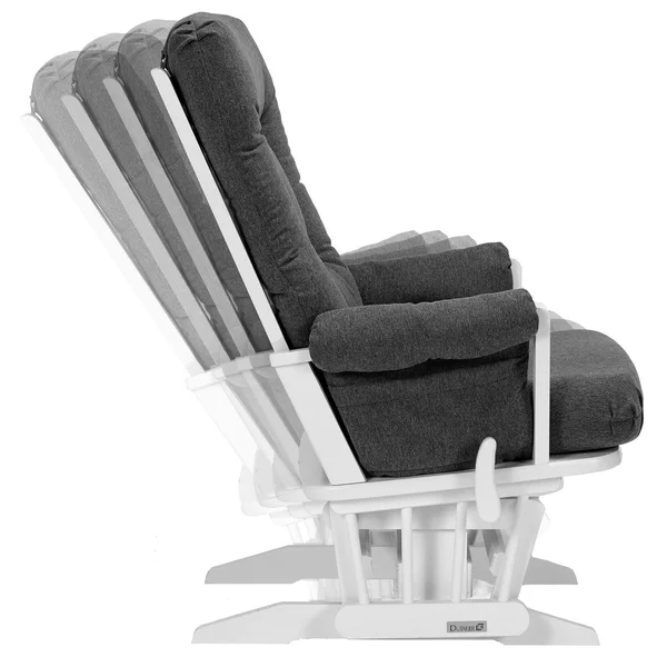 Dutailier Sleigh Glider-Multiposition Recline and Ottoman Combo, White/Dark Grey