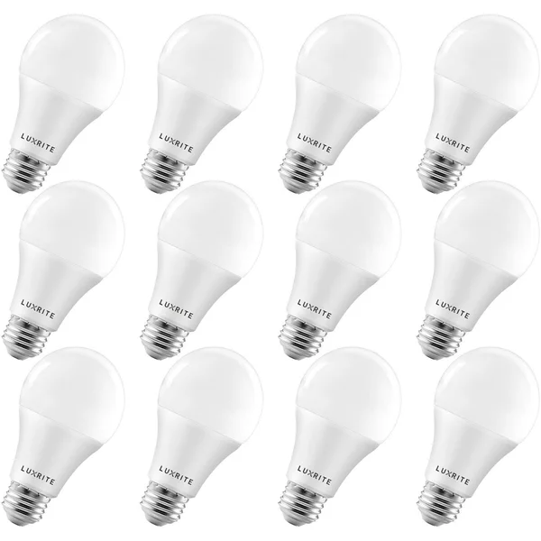 Luxrite A19 LED Light Bulbs 100 Watt Equivalent Dimmable - 2700K Soft White, 1600 Lumens, Enclosed Fixture Rated, 15W, Energy Sta
