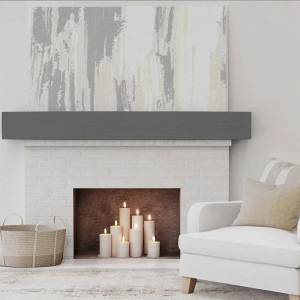 Ekena Millwork MANUSD06X06X36AC 6x22H x 6x22D x 36x22W Sandblasted Faux Wood Fireplace Mantel - Aged Cedar