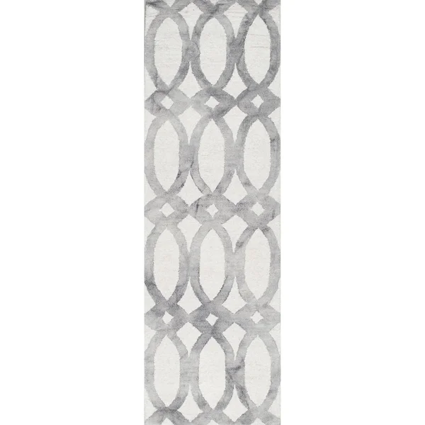 Carson Carrington Lohja Handmade Modern Wool Geometric Area Rug - 2& 6x22 x 8& Runner - Grey