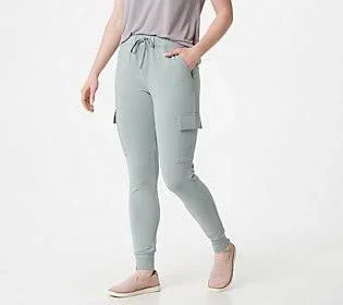 Barefoot Dreams Malibu Collection Luxe Lounge Cargo Pants, Size 3X, Waterfall