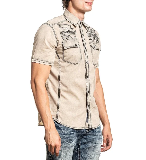 American Fighter Binary Stretch Shirt - Cream XX-Large, Men's