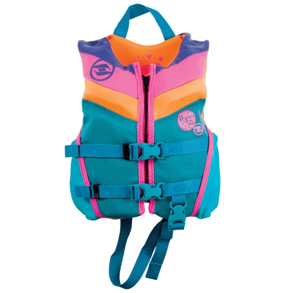 Hyperlite Colorful Girl's Child Indy Watersport Life Jacket Vest - Uscg Approved, One size, Pink/Teal