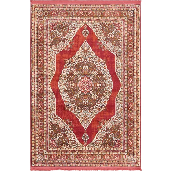 Unique Loom Regla Baracoa Rug - 4&3 inch x 6& - Red
