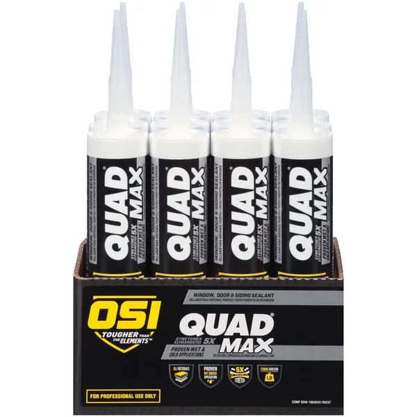 OSI Quad Max 9.5 fl. oz. Beige #403 Exterior/Interior Window - DOOR, Siding Sealant (12-Pack) 1869368