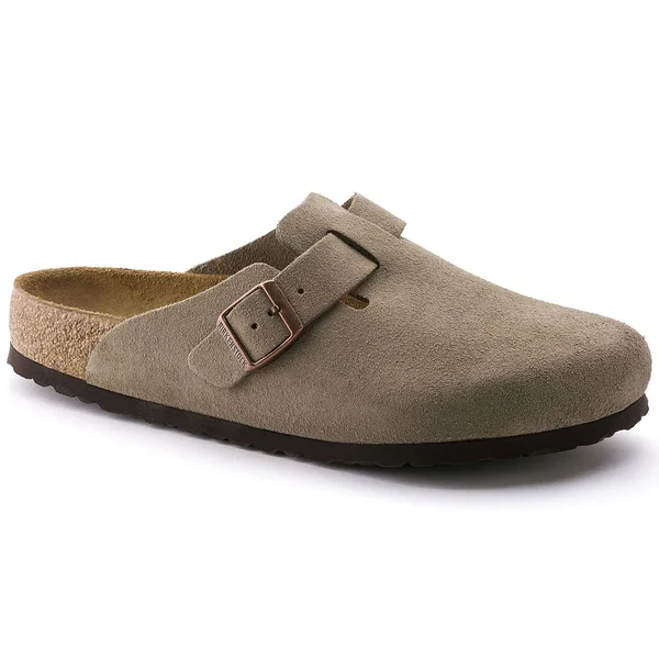 Birkenstock Boston Soft Footbed Clog - 35 - Taupe Suede