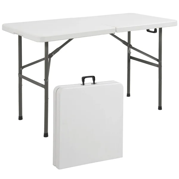 Best Choice Products Portable 4& Folding Utility Table, White