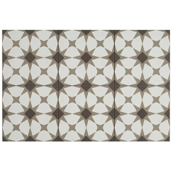 Marazzi Hand-Made Encaustic Look 8x8 Starbrite White & Brown Decorative Blend (brown/white)