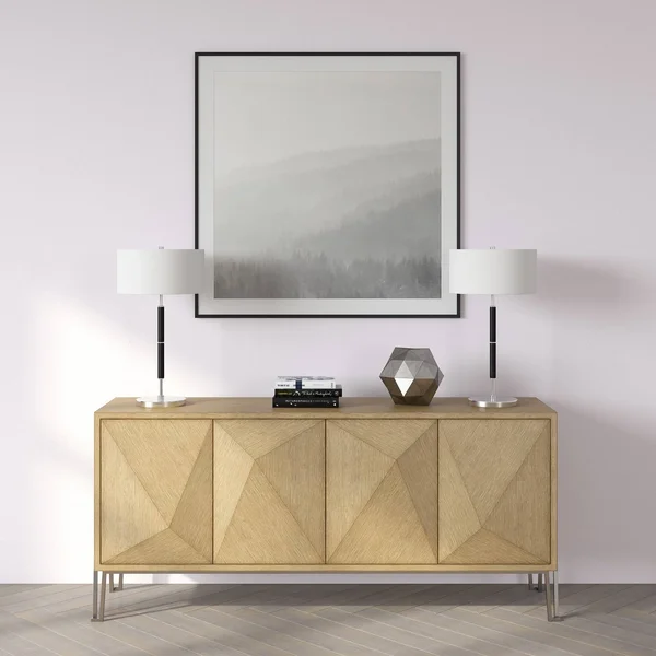 Simone Polished Nickel and Black Table Lamp - Silver
