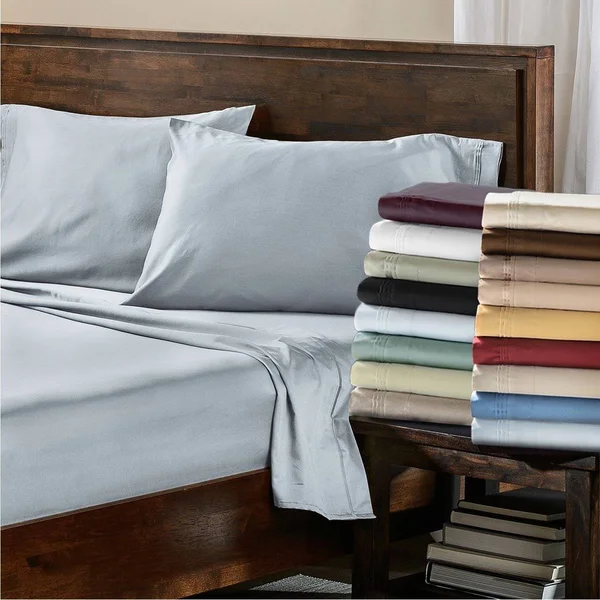 Superior Anemone 650-Thread Count Egyptian Cotton Solid Sheet Set Teal California King