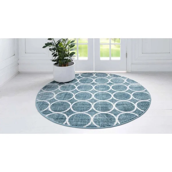 Unique Loom Matrix Trellis Dots Dark Gray 9 ft. 10 in. x 14 ft. Area Rug