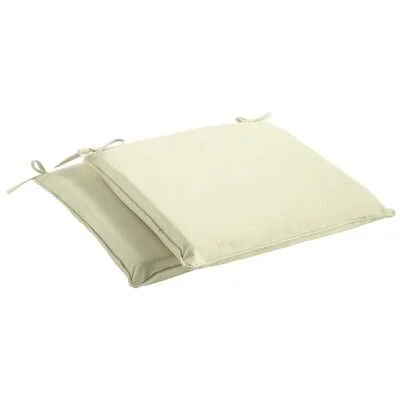 Indoor/Outdoor Sunbrella Chair Pad Sand & Stable Fabric: Canvas Natural - Size: 2x22 H x 19x22 W x 16x22 D