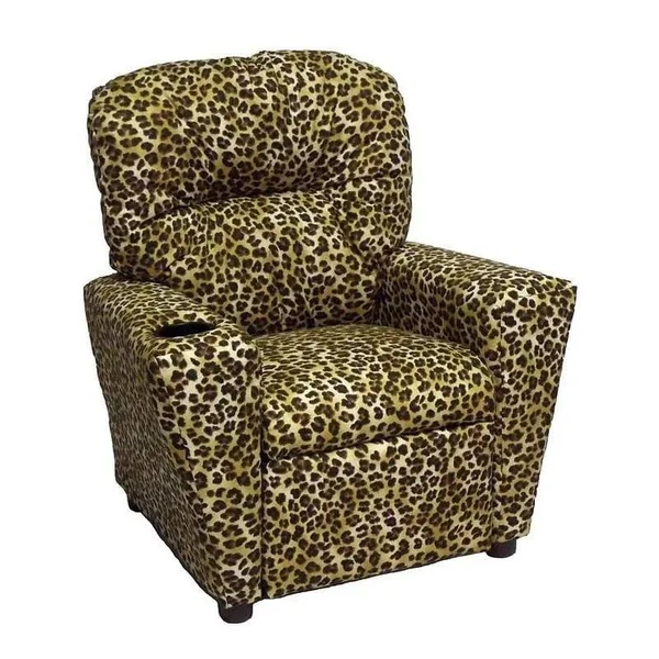 Brazil Furniture Home Theater Children's Cotton Recliner with Cup Holder Color: Pink Snow Camo