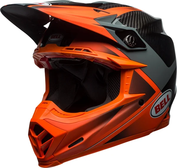 Bell Moto-9 Flex Helmet, Hound Matte/Gloss Orange/Charcoal, S